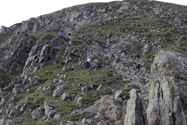 Helvellyn from below, different progressions of climbing