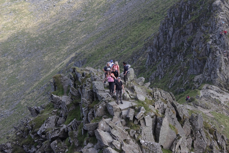 The team grouped up during the climbing of Helvellyn